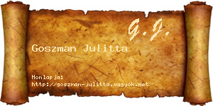 Goszman Julitta névjegykártya